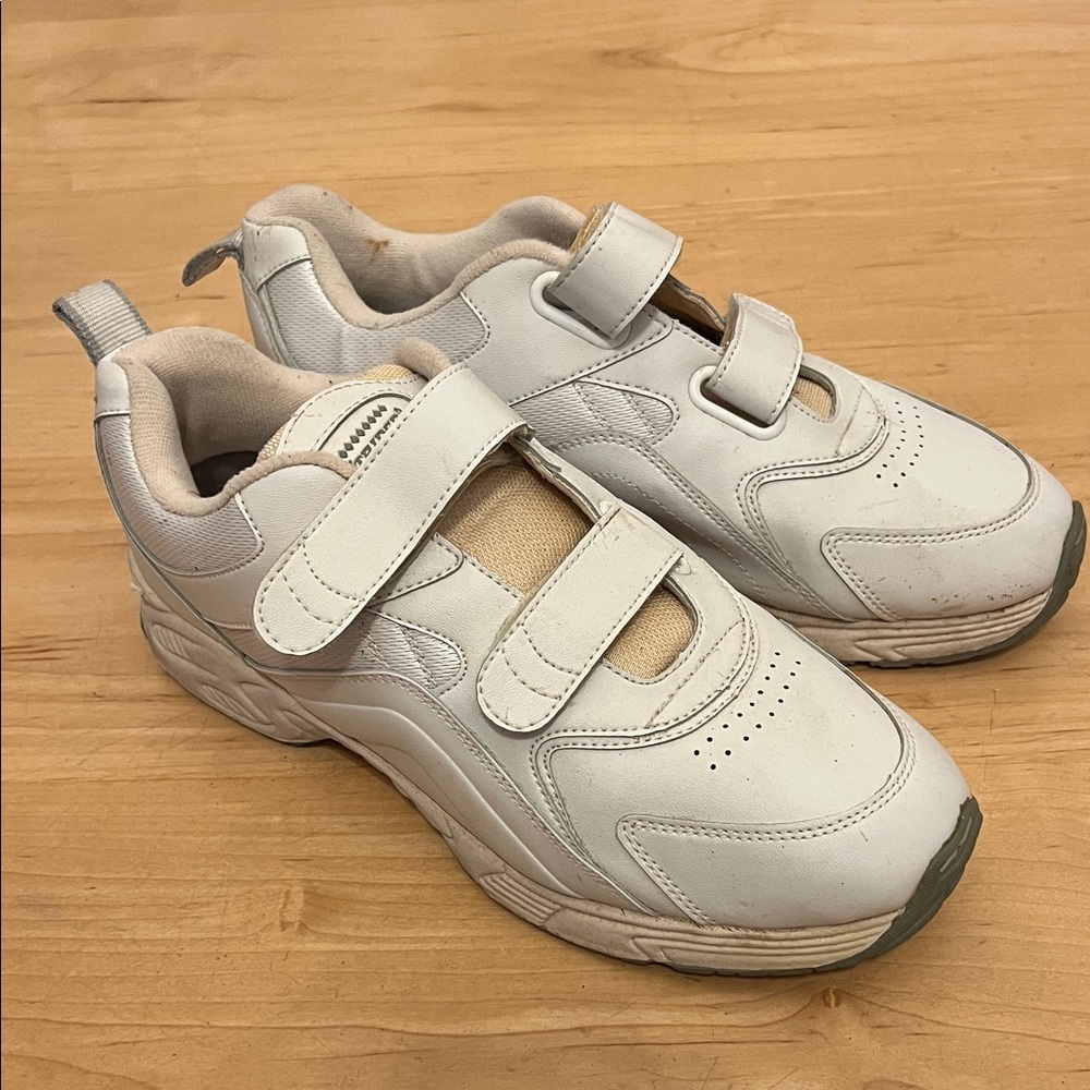 EZ Strider White Velcro Sneakers